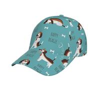 FAQRTIV Baseball Cap for Men and Women Cute Happy Beagle Adjustable Size Trucker Low Profile Hat for Running Workouts and Outdoor Black