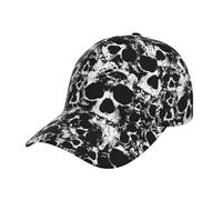 FAQRTIV Baseball Cap for Men and Women Horror Skull Black Adjustable Size Trucker Low Profile Hat for Running Workouts and Outdoor
