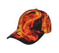FAQRTIV Baseball Cap for Men and Women Yellow Dragon Adjustable Size Trucker Low Profile Hat for Running Workouts and Outdoor