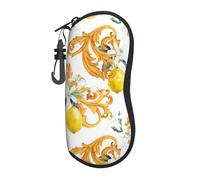 FAQRTIV Glasses Soft Case Yellow Watercolor Lemon Ultra Light Portable Zipper Sunglasses Case With Belt Clip, Eyeglass Travel Pouch For Men Women