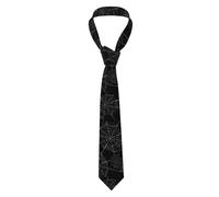FAQRTIV Men'S Necktie Black Spider Web Classic Silk Tie Neck Ties Classic Design Satin Print Tie Formal Neckties For Men