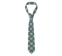FAQRTIV Men'S Necktie Cartoon Cute Cat Classic Silk Tie Neck Ties Classic Design Satin Print Tie Formal Neckties For Men