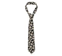 FAQRTIV Men'S Necktie Vintage White Daisy Classic Silk Tie Neck Ties Classic Design Satin Print Tie Formal Neckties For Men