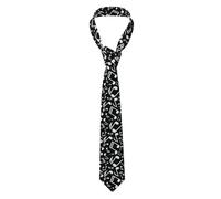 FAQRTIV Men'S Necktie White Music Notes Classic Silk Tie Neck Ties Classic Design Satin Print Tie Formal Neckties For Men