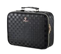 Faquenc Makeup Bag with LED Lighted Mirror 12.2 IN Travel Makeup Bag, 12.2 Inch Black, Classic Elegant