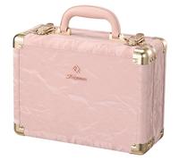 Faquenc Makeup Train Cases with Light Up Mirror 3 Color Setting, Lighted Makeup Case Organizer with Detachable Tray, Travel Makeup Box with Light for Make up Tools Storage, Pink Moutain Dawn, Makeup