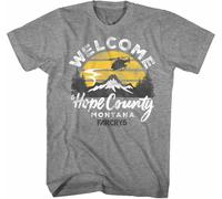 Far Cry 5 Welcome to Hope County Montana Logo Men's T Shirt Ubisoft Gamer(Medium)