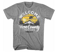 Far Cry 5 Welcome to Hope County Montana Men's T Shirt Ubisoft Gamer Grey(Medium)