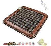 Far Infrared Heating Pad,Adjustable Temperature,Jade Stone Far Infrared Heating Pad for Back,Relieve Pain and Relax for Home Office(45 x 45 cm) (Style C)