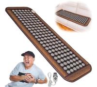 Far Infrared Heating Pad with Jade & Tourmaline - Smart Controller with Auto Shut Off, Large Electric Heat Mat for Back, Waist, Full Body Pain Relief, Home Use