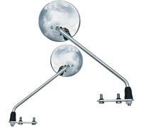 FAR Pair Of Rear-View Mirrors and Installation Kit for Piaggio Vespa PX 125 Chrome