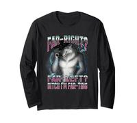 Far-right Far-left I'm Farting Alpha Wolf Unhinged Meme Long Sleeve T-Shirt