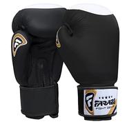 Farabi Boxing Gloves Real Leather Target Series (Black, 14-oz)