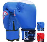 Farabi Boxing Gloves Real Leather Target Series (Blue, 16-oz)
