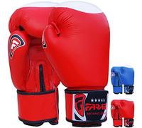Farabi Boxing Gloves Real Leather Target Series (Red, 10-oz)
