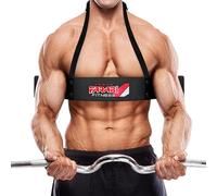 Farabi Fitness Weightlifting Arm Blaster Biceps Isolator Gym Support Straps Wraps (Black)