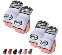 Farabi Kids Junior Inner Hand Wraps Gloves Easy Gel Padded Boxing Wraps with Wrist Wraps Pair (White (Pack of 2))