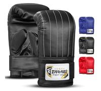 Farabi Sports Boxing punch bag mitt gloves punching boxing gloves mma training (Black, Medium)