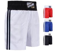 Farabi Sports Boxing Shorts Adult Men Women Kids Junior Kickboxing Fighting Shorts Breathable and Cosy Fit Punch Shorts for Boxing Training Punching, Sparring and Gym Training (White, S)