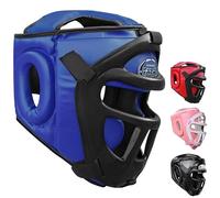 Farabi Sports Head Guard Front Bar Grill protector Krav Maga Kick Boxing Head Protection (Blue, Medium)