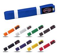 Farabi Sports Karate Belt Multiple Colors Karate Belts Judo Karate BJJ Martial arts Taekwondo belts (240-cm, Blue)