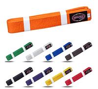 Farabi Sports Karate Belt - Multiple Colors - Premium Martial Arts Belts for Karate and Taekwondo, Training & Competition - Single, Pack of 5, Pack of 10 (Orange, 240-cm)