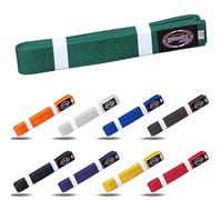 Farabi Sports Karate Belt - Multiple Colors - Premium Martial Arts Belts for Karate and Taekwondo, Training & Competition - Single, Pack of 5, Pack of 10 (Green, 280-cm)