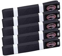 Farabi Sports Karate Belt - Multiple Colors - Premium Martial Arts Belts for Karate and Taekwondo, Training & Competition - Single, Pack of 5, Pack of 10 (Black (Pack of 5), 280-cm)