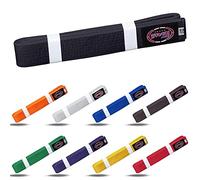 Farabi Sports Karate Belt - Multiple Colors - Premium Martial Arts Belts for Karate and Taekwondo, Training & Competition - Single, Pack of 5, Pack of 10 (Black, 240-cm)