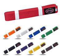 Farabi Sports Karate Belt - Multiple Colors - Premium Martial Arts Belts for Karate and Taekwondo, Training & Competition - Single, Pack of 5, Pack of 10 (Red, 320-cm)