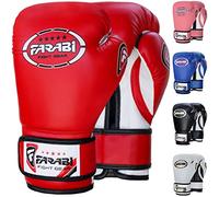 Farabi Sports Kids Boxing Gloves 6, 8-oz Junior Muay Thai Gloves Youth Kickboxing Sparring Punching Bag Training Gloves (Red, 8-oz)