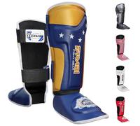 Farabi Sports Kids Shin Guards - Shin Instep Kickboxing Shin Pads MMA, Muay Thai Shin Guards (Kids, Blue)