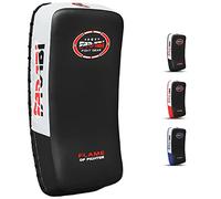Farabi Sports Muay Thai Pad for Coaching, Training, Kickboxing Curved Kick pad, Thai Pads Strike Shield MMA Muay Thai Pads X 1 Unit (White/Black)