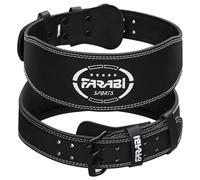 Farabi Sports Powerlifting Belt 100% Genuine Leather Weight Lifting Belt 4" wide Gym Belt Men and Women Weightlifting Belt for Gym Training Bodybuilding and Workout belt (Black, L)