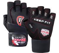 Farabi Weight Lifting Gloves Fitness Keep Fit Featured with Wrist Strap. (Black, Large)