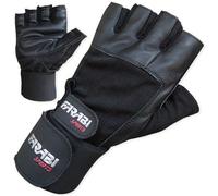 Farabi Weight Lifting Gym training Gloves Real Leather with 4 Way Stretch Mesh Spandex Hook & Loop Closure (Black, Large)