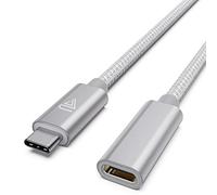 Faracent USB C Extension Cable (20Gbps/240W/3.3Ft), USB 3.2 Type C 3.1 Male to Female Extension Charging & Sync for iPhone 16 15 Pixel PSVR2 MacBook Air Pro/New iPad Dell XPS Surface Book Silver