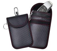 Faraday Bag for Key Fob, 2 Pack Car RFID Signal Blocking Pouch, Anti-Theft Signal Blocker Protector, Anti-Hacking Case Blocker, Faraday Key fob Protector (Carbon Fiber Texture)