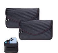 Faraday Bag for Key Fob, 2 Packs Key Pouch for Car Keys Key Fob Protector Car Key Pouches Leather Keyless Entry Case Car Keys Safe Protector RFID Anti-Theft Signal Blocking Cages Key Blocker Bags