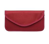 Faraday Bag RFID Signal Jammer Blocking Holder Shield Pouch Cage Box Wallet Anti-Theft Fob Case for Cell Phone Privacy Protection and Car Key FOB Anti-Hacking (Red)