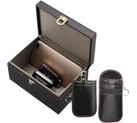 Faraday Box & 2 Pack Faraday Bag for Key Fob Protector,Signal Blocking Box Faraday Key Fob Protector Anti Theft for Car Keys Keyless Entry