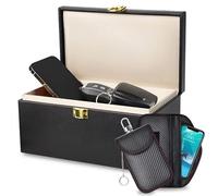 Faraday Box and Pouch 2 Pack,Faraday Box for Car Keys, Keyless Entry Car Key Safe Protector, Anti-Theft Signal Blocking Cages