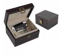 Faraday Box Car Key Signal Blocking Case, Carbon Fiber Pattern Leather, Anti-Theft RFID Protection Storage Box with Lock, Black and Red Stitching, 11.6x9x5.8cm