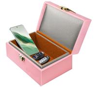 Faraday Box for Car Keys, Faraday Key Fob Protector, Anti Theft Faraday Cage, Keyless Entry Protector Faraday Pouch for key fob, RFID Signal Blocking Box(Pink,L)