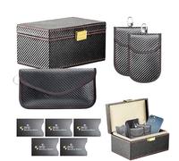 Faraday Box for Car Keys Include 2 Key Case, 5 RFID Blocking Card Holder, Key Box Signal Blocker, Anti-Theft Car Key Protective Case