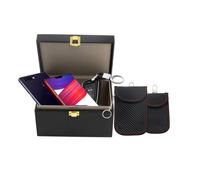 Faraday Box for Cars Keys and Faraday Pouch 2 Pack, Car Keys Signal Blocker Box, Keyless Entry Signal Blocking Boxes, RFID Key Box, Key Fob Protection for Phone and Credit Card 16 x 12 x 9cm