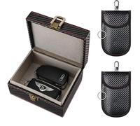 Faraday Box with 2 Signal Blocking Bags, Car Key Fob Protector Case, RFID Blocker for Keyless Entry Security, Anti-Theft Signal Jammer Box for Automotive Keys
