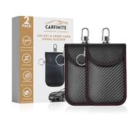 Faraday Pouch for Car Keys 2 pack- Advanced RFID Blocking, Anti Theft Car Key Signal Blocker Pouch- Key Fob Protection Pouch with Metal Clip & Sturdy Velcro Close- Keyless Car Key Protection Bag- 2pcs