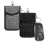 Faraday Pouch for Car Keys, 2 Pack Car Key Signal Blocker Pouch PU Leather RFID Key Pouch with Hook Key Pouches Signal Blocker Anti-Theft Remote Entry Keyless Protection