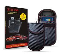 Faraday Pouch for Car Keys - 2 Pack - Car Key Signal Blocker RFID Keyless Car Blocker Fob Protector Anti-Theft Signal Blocking Pouch for Car Keys, Faraday Bag Vehicle Security Accessory (Large)